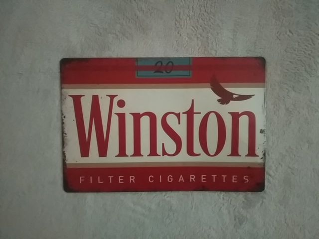 cartel metálico Winston