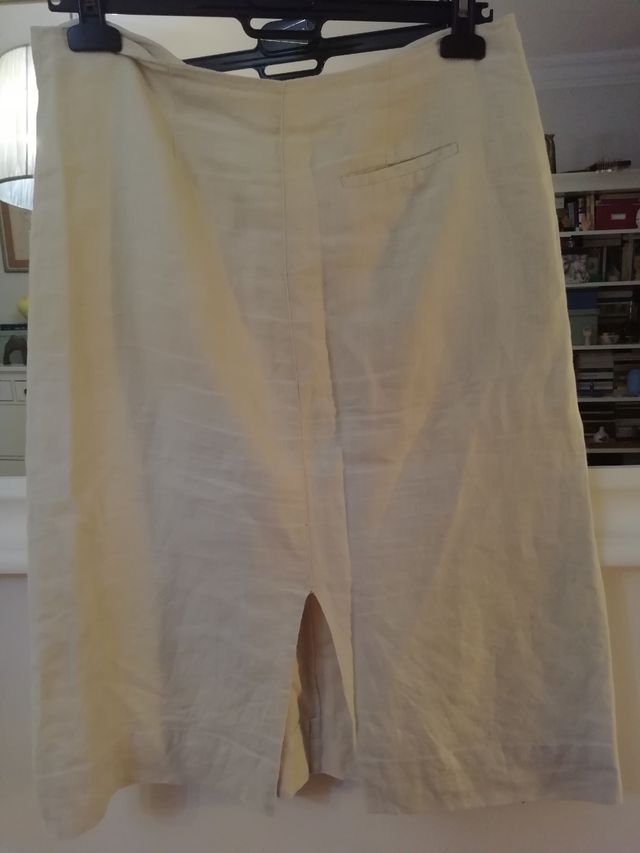 falda alta 100% lino