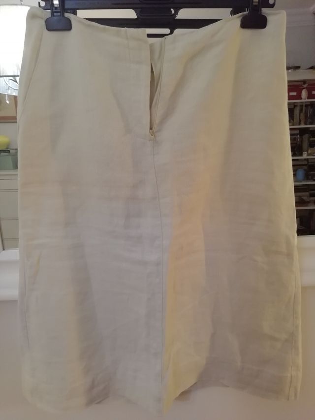 falda alta 100% lino
