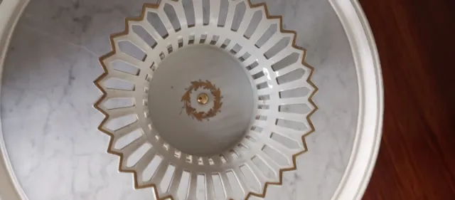 Exclusivo centro mesa Manises porcelana bronce