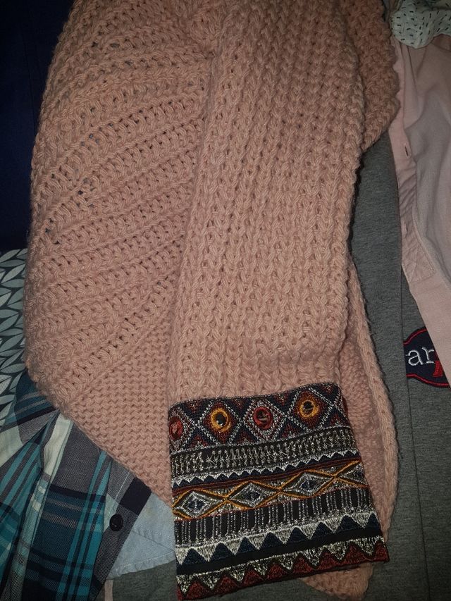 abrigo lana rosa claro