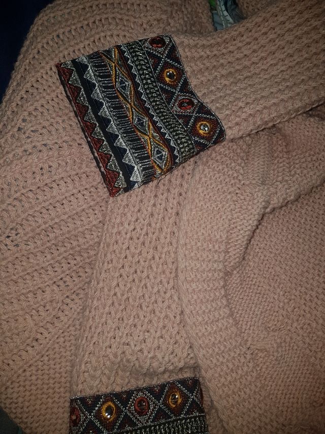 abrigo lana rosa claro