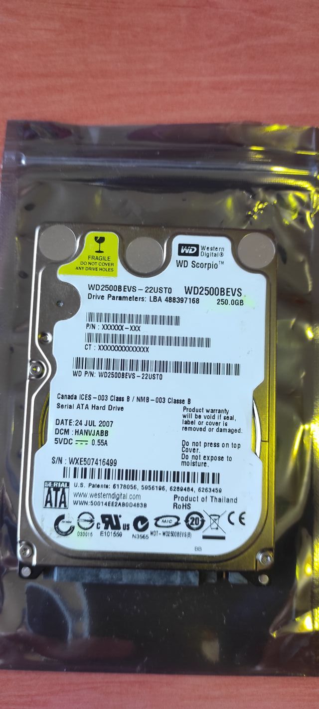 Western Digital WD2500BEVS 250GB