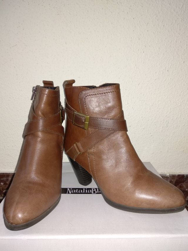 botines marrones piel