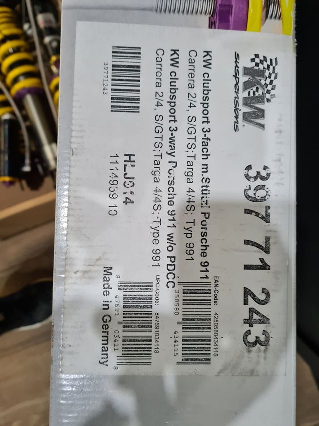 SUSPENSION KW CLUBSPORT PORSCHE