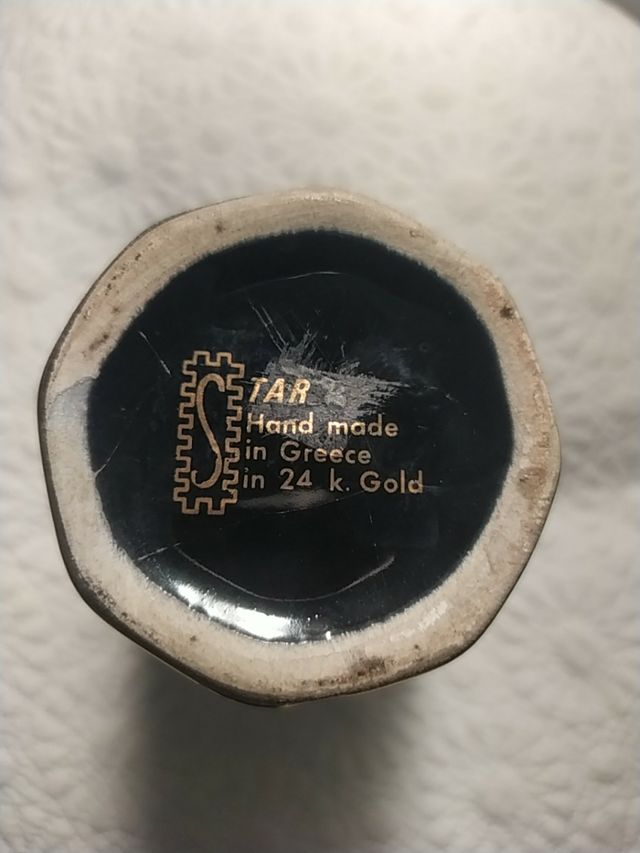 jarron porcelana griega 24k oro