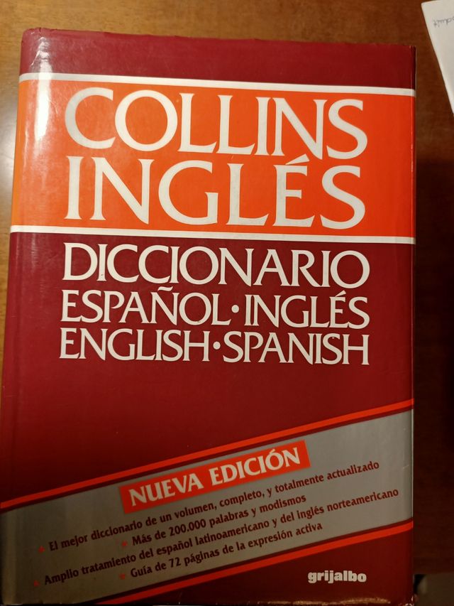 Collins diccionario de inglés.