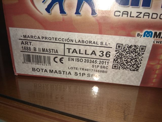Zapato de seguridad talla 36