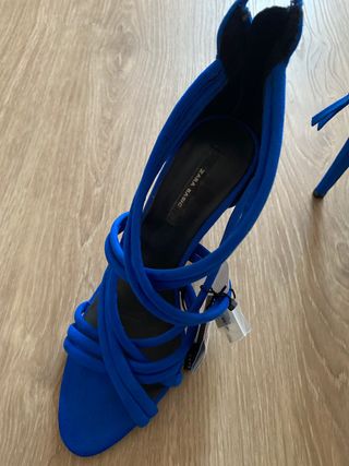 Zapatos raso azul eléctrico pulsera Zara - ZARA