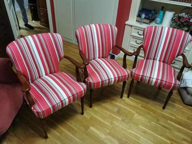 Sillones tapizados Conjunto de tres