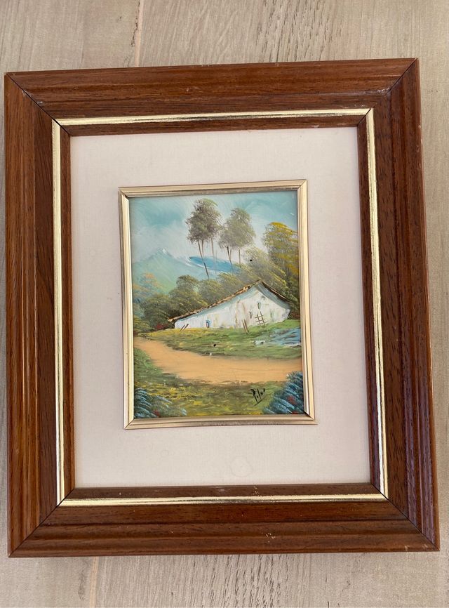 Cuadro óleo paisaje pintado a mano