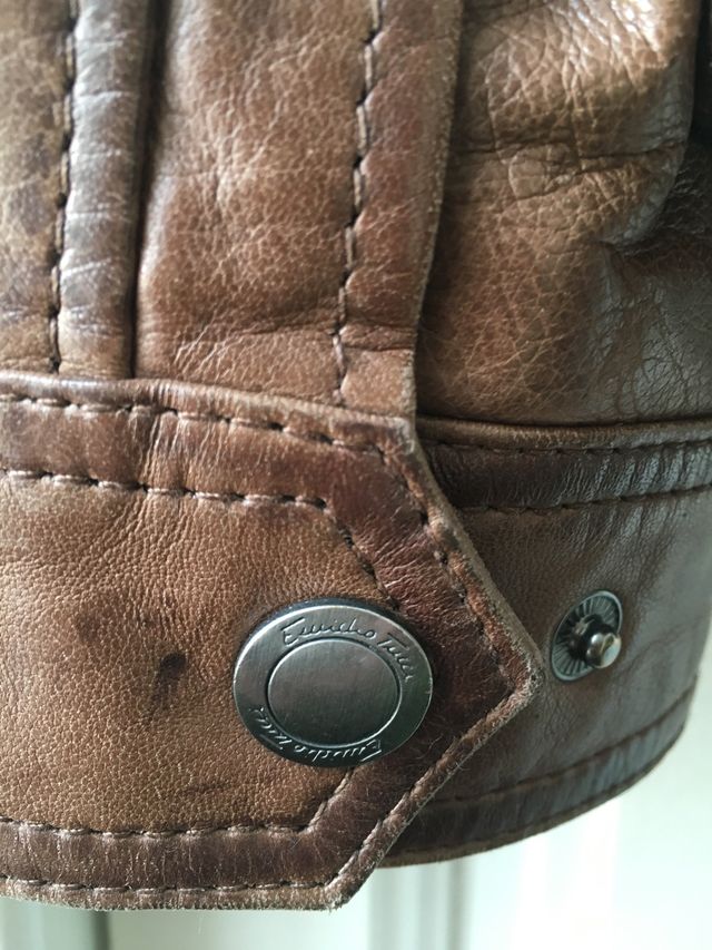 Cazadora cuero Camel Talla 56