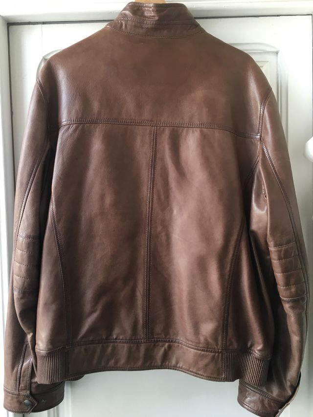 Cazadora cuero Camel Talla 56