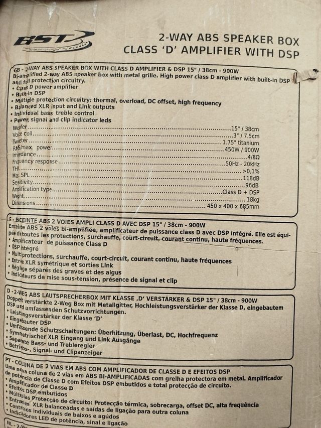 ALTAVOZ PROFESIONAL 900vatios