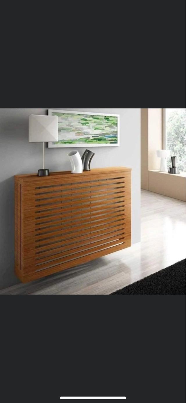 Cubierta del radiador de madera
