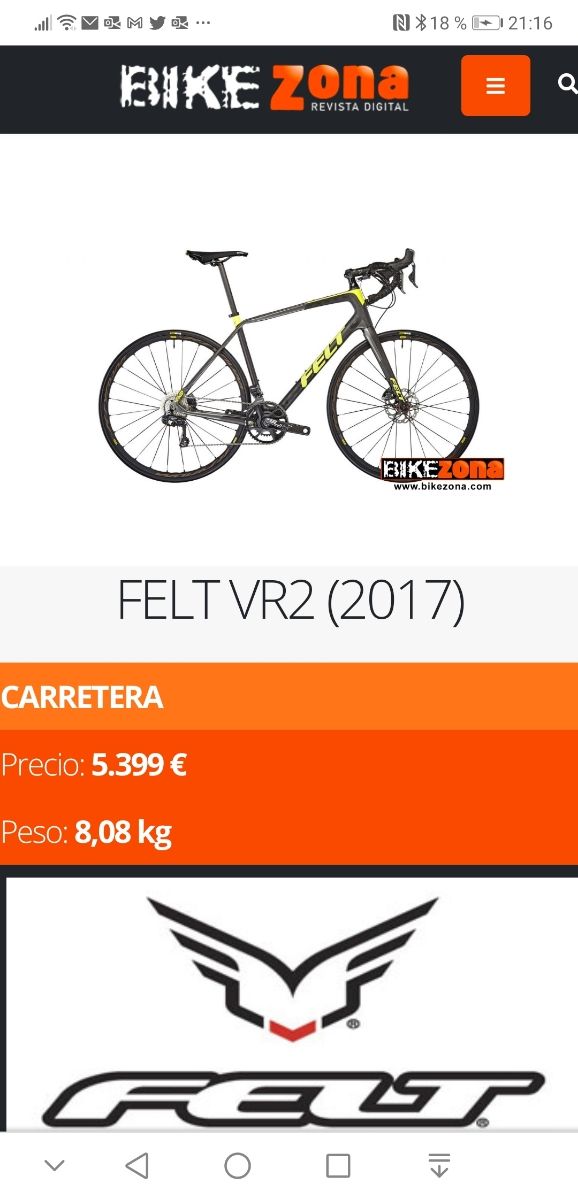 Felt VR2 horquillas posibilidad ruedas gravel
