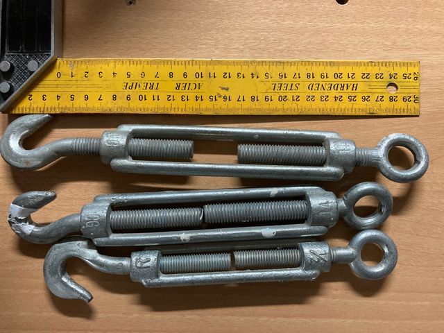 Tensores de cables cabos 14, 12 y grillete anillo