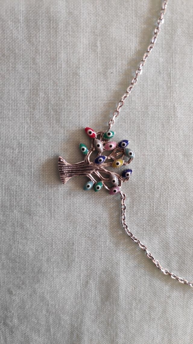 colgante con cadena árbol de la vida plata