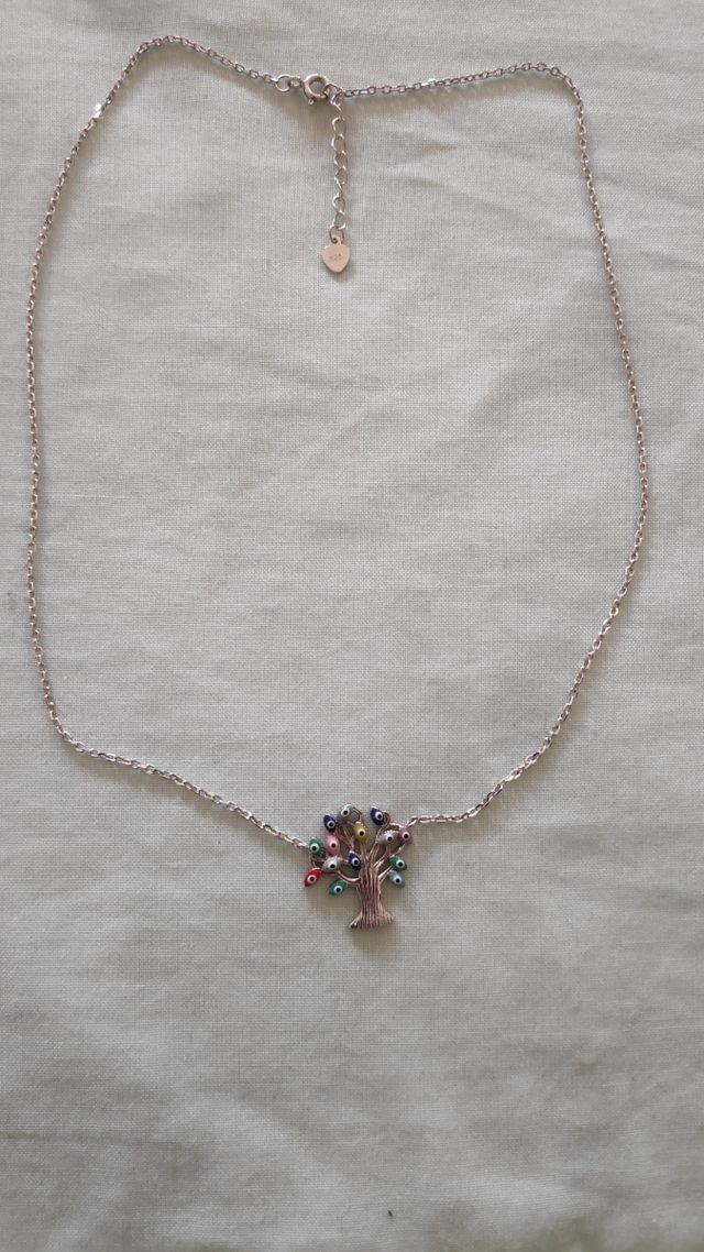 colgante con cadena árbol de la vida plata