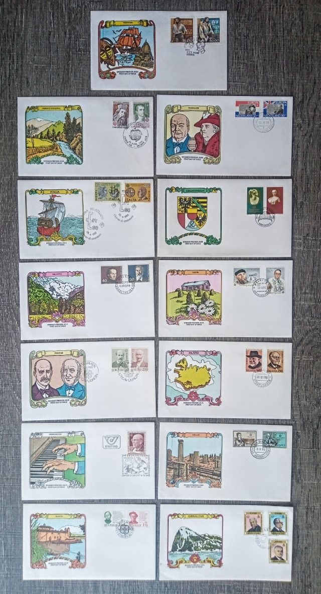 SELLOS SOBRES 1er Día TEMA 🇪🇺 EUROPA