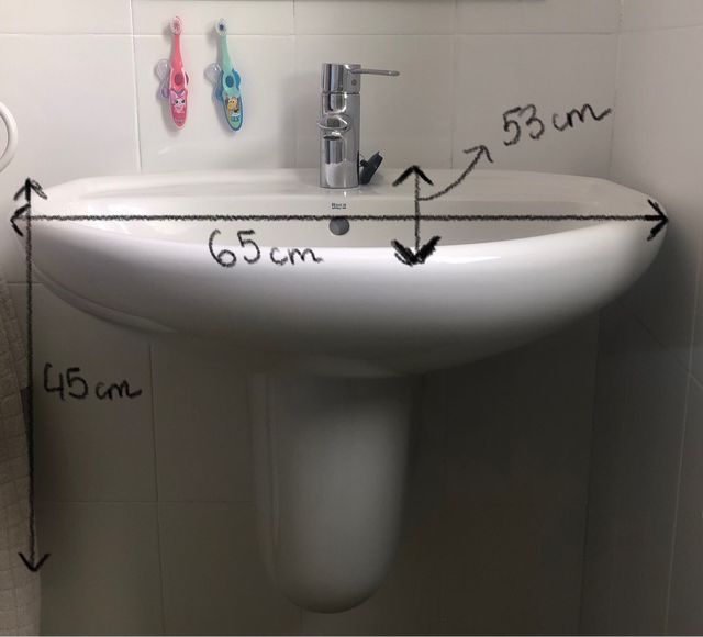 Lavabo baño ROCA de segunda mano por 15 € en Terramelar en WALLAPOP