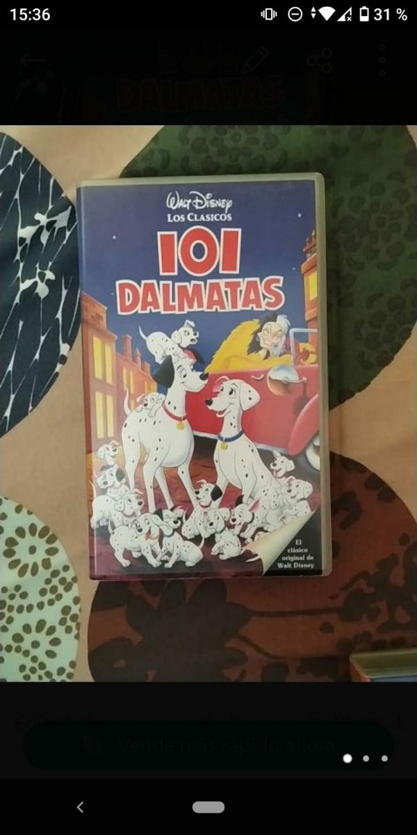 película VHS Disney clásicos 101 dálmatas