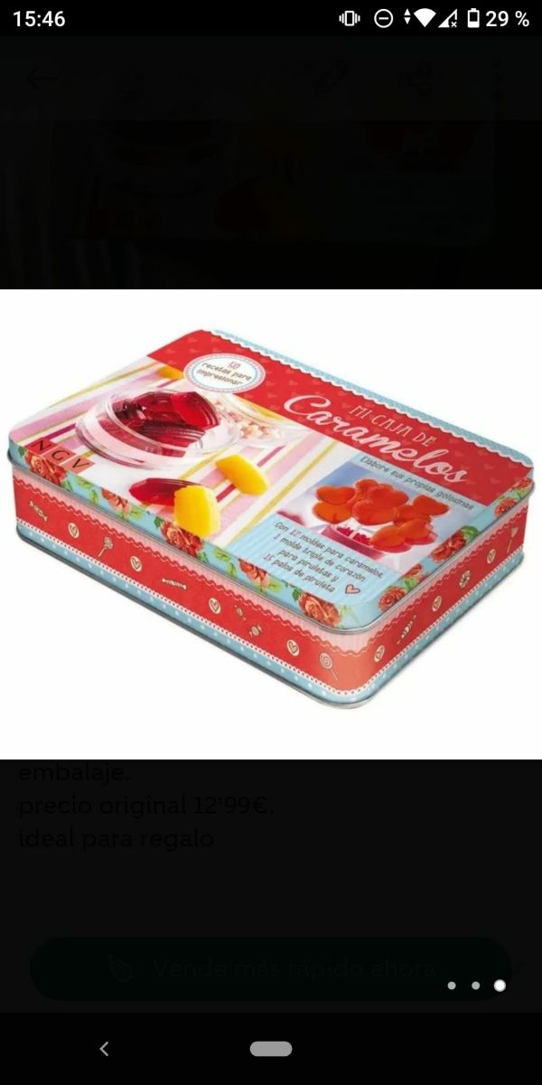 kit nuevo para hacer caramelos en caja metálica