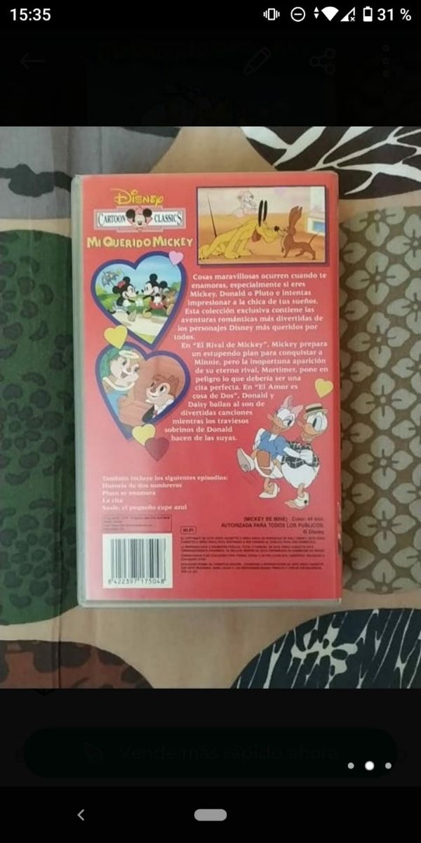 película VHS mi querido Mickey Disney classics