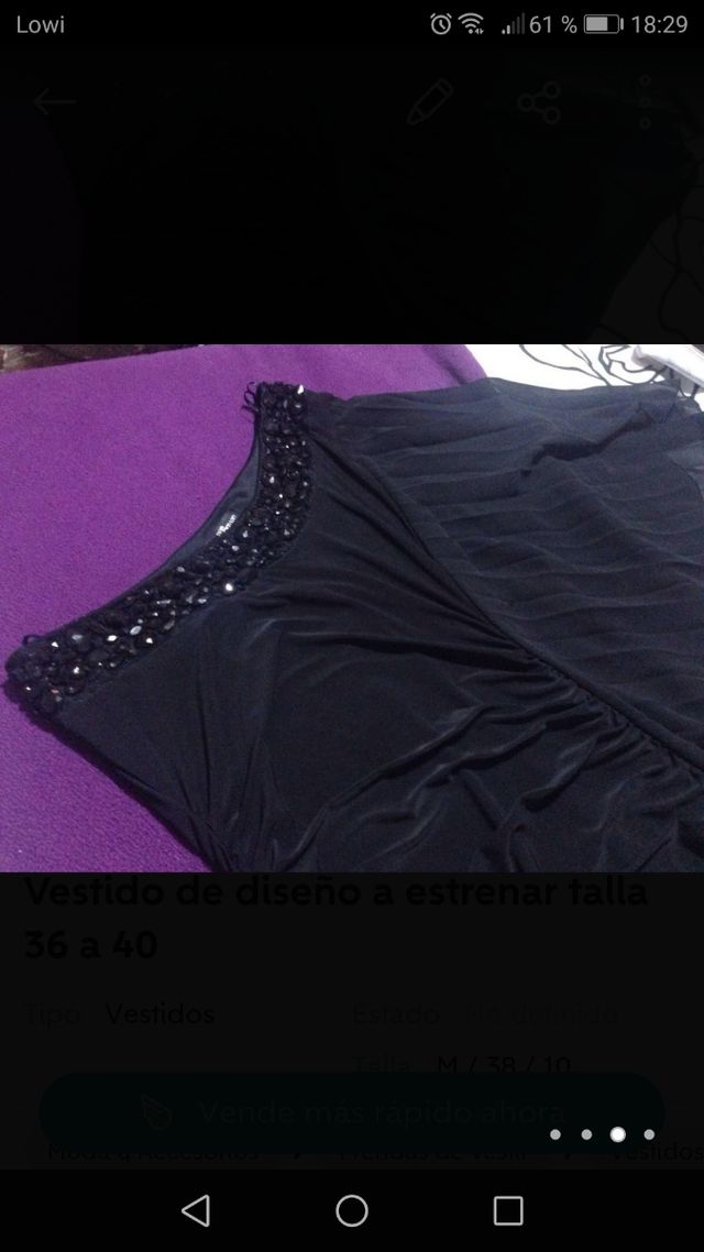 Vestido fiesta negro S-M nuevo
