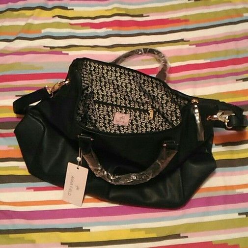 Bolso negro cuero sintético Anna Field