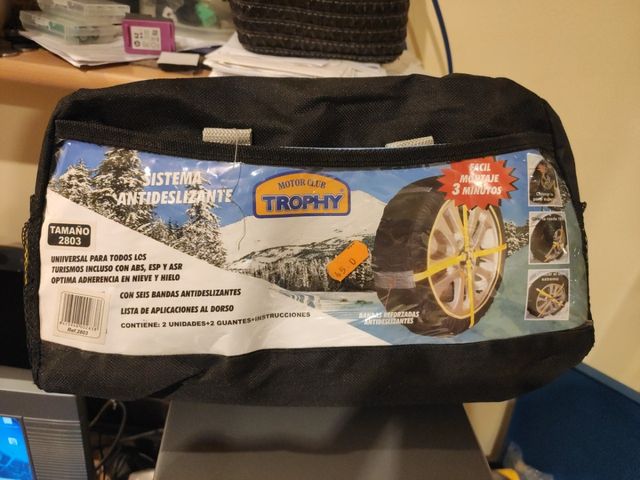 Cadenas de tela para nieve y hielo. Antideslizante