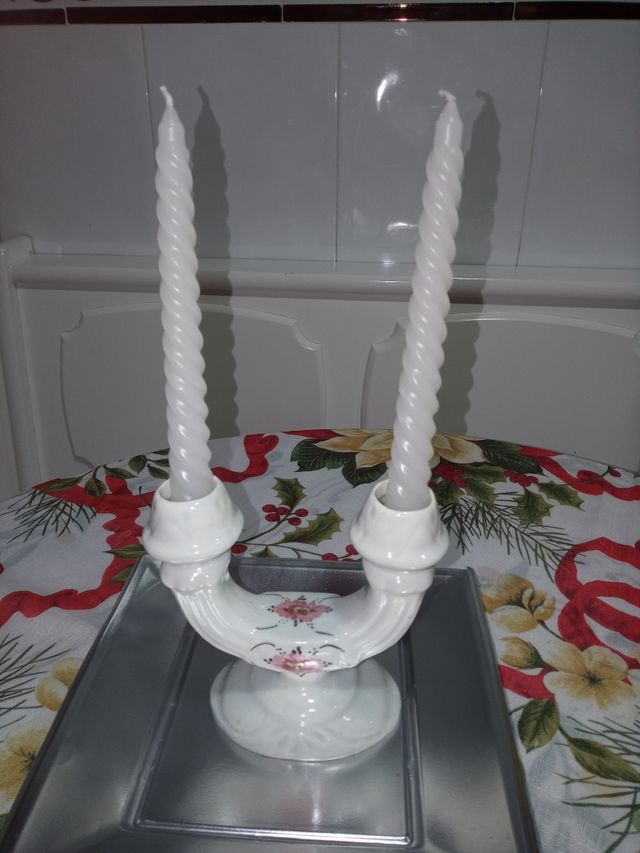 Candelabro de cerámica vintage