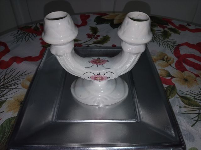 Candelabro de cerámica vintage