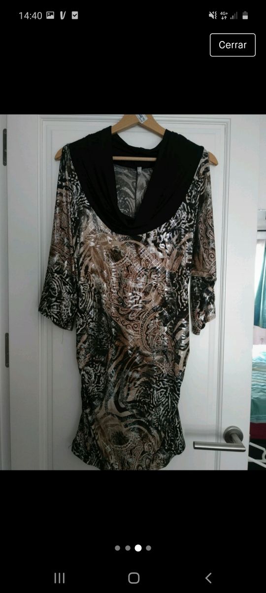 vestido dorado y negro