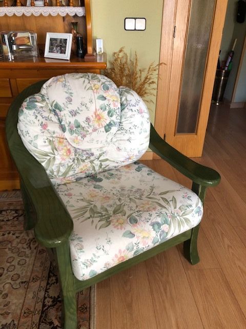 2 Sillones de Madera barnizado en verde