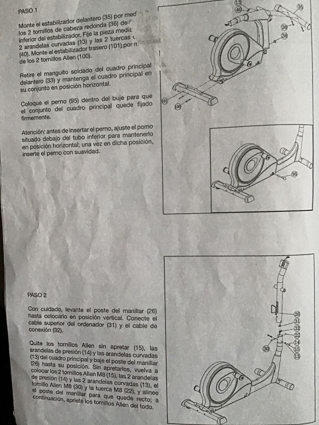 Proform elíptica Space Saver despiecé