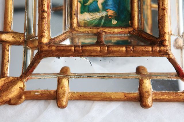 Cuadro tallado pan de oro  30x35 con oleo