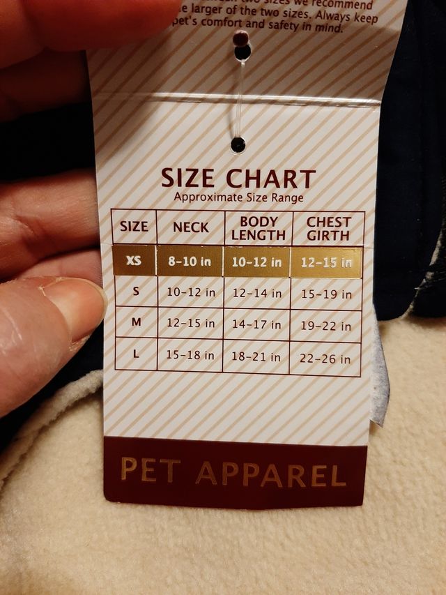 Cappotto per animali taglia xs.