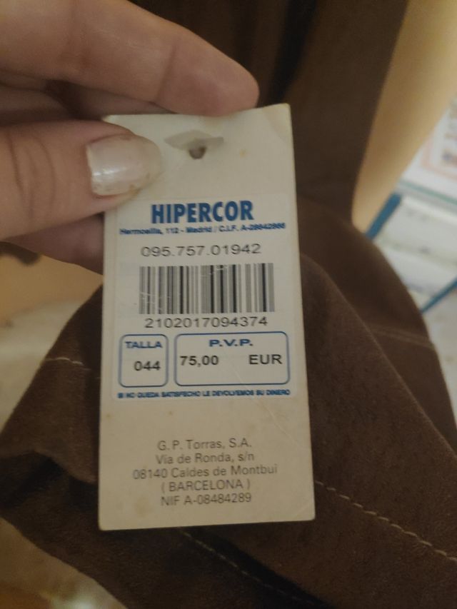 chaqueta de piel marrón sin estrenar