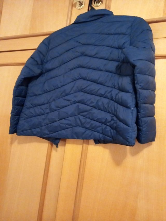 parka entretiempo de niña en azul marino