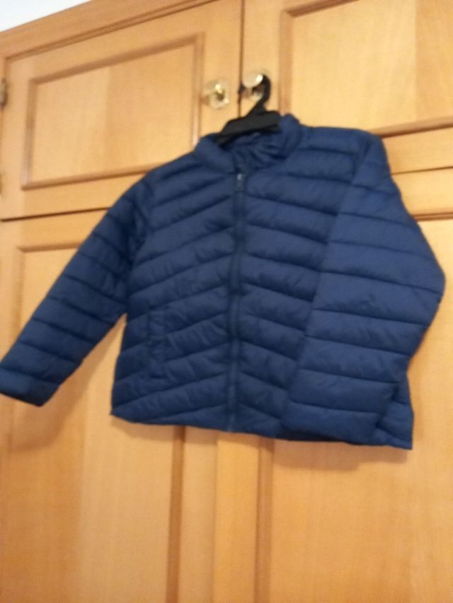 parka entretiempo de niña en azul marino