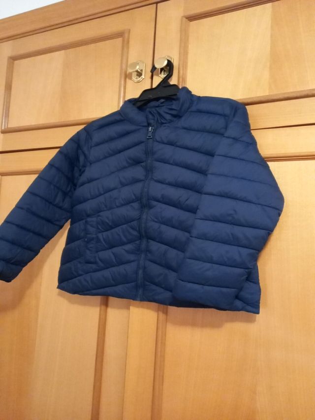 parka entretiempo de niña en azul marino