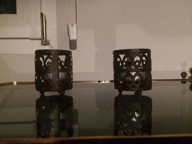 Portavelas metal envejecido