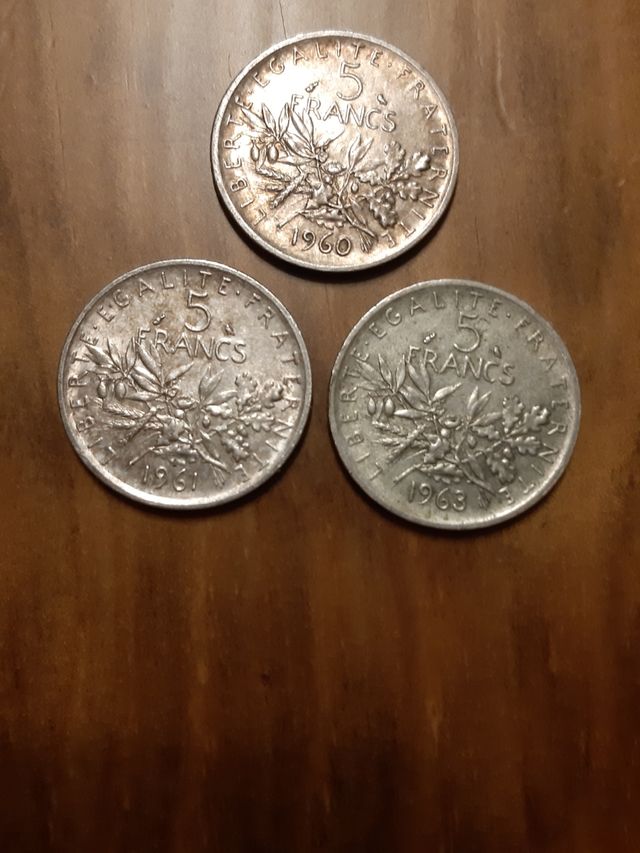 3 moneda 5 francos 1960