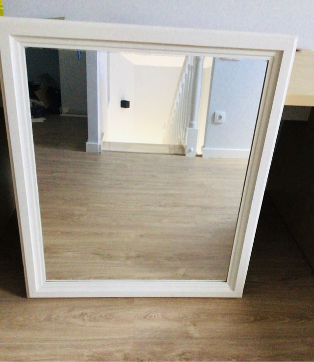 Espejo madera, blanco