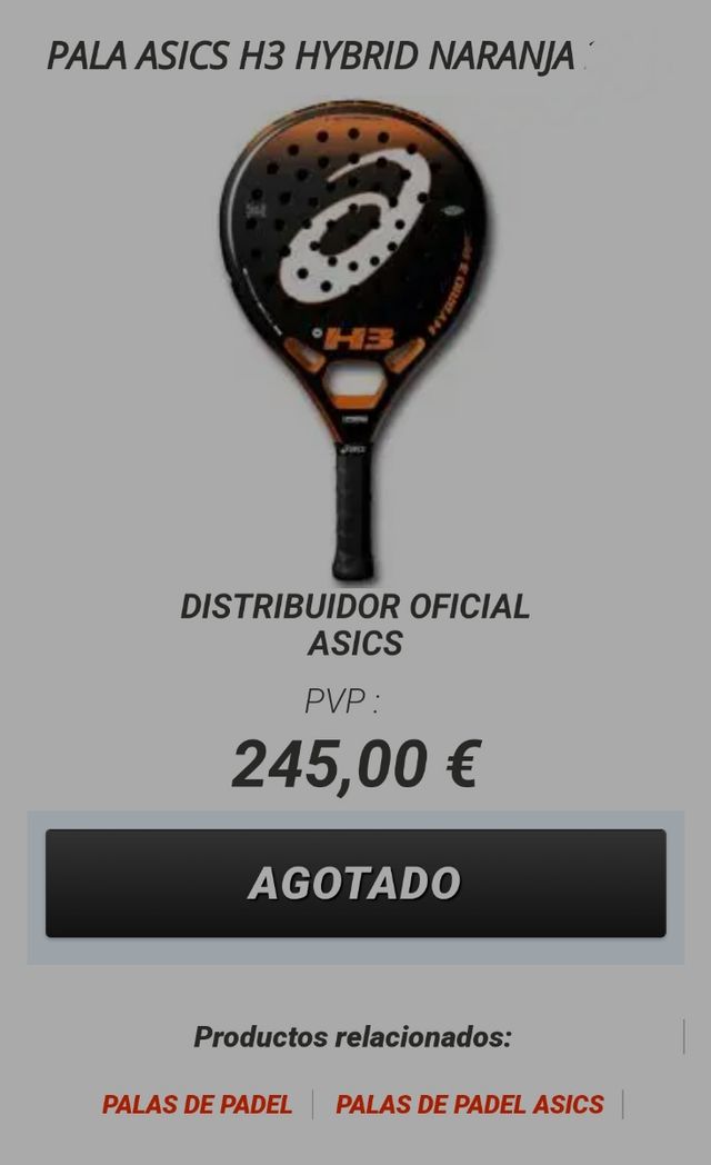 color directorio estera Pala de pádel Asics hybrid h3 de segunda mano por 100 € en Madrid en WALLAPOP color directorio estera Pala de pádel Asics hybrid h3 de segunda mano por 100 € en Madrid en WALLAPOP