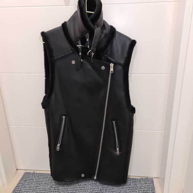 chaleco piel biker