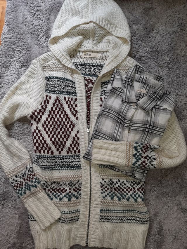 chaqueta blazer + camisa hollister t/ S IMPECABLE