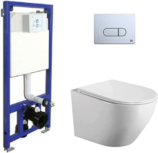 Inodoro Suspendido Rimless + Cisterna Empotrada