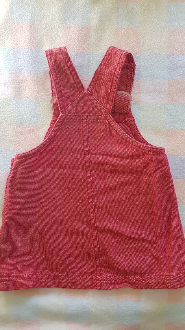 peto denim rojo niña 3-6